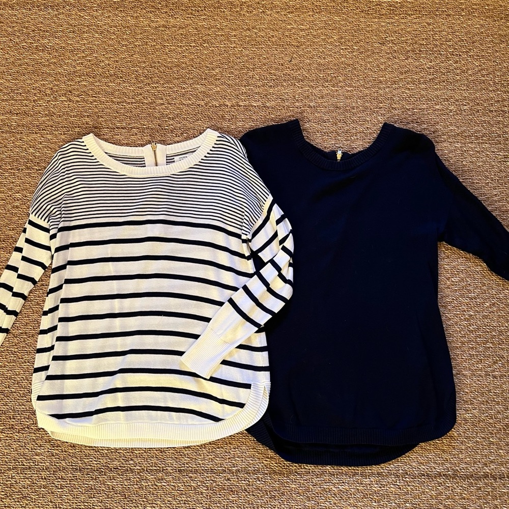 Crown and Ivy fine gauge sweaters lot of two